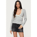 Dotlune Ribbed Crop Top — Lace-Trim Softness Meets Y2K Edge